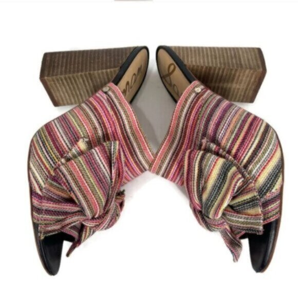 Sam Edelman Yumi Striped Bow Heeled Mule - Picture 7 of 11